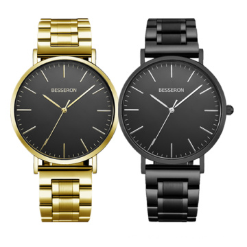 brand your own name black chain couple black and gold watches stainless steel 316l